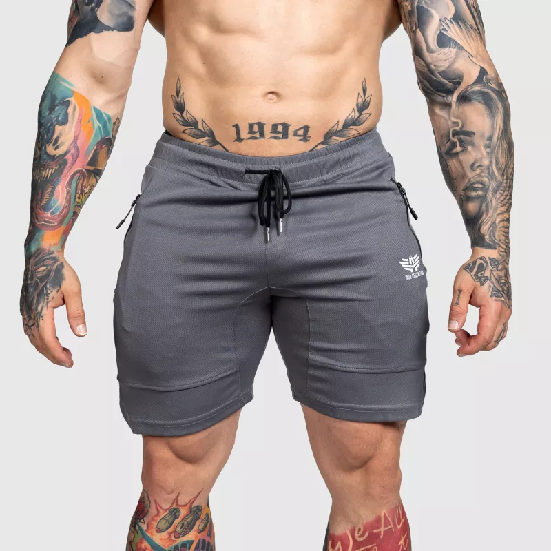 Șorturi sport Iron Aesthetics Lightning, gri închis-2
