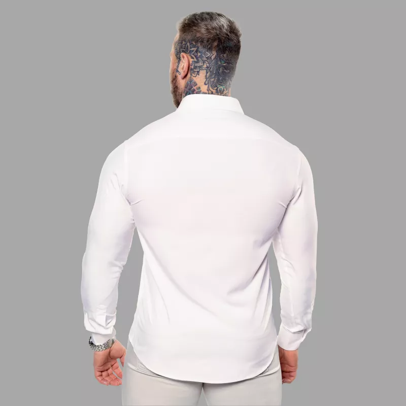Cămașă stretch Iron Aesthetics Slim Stretch, natural-3