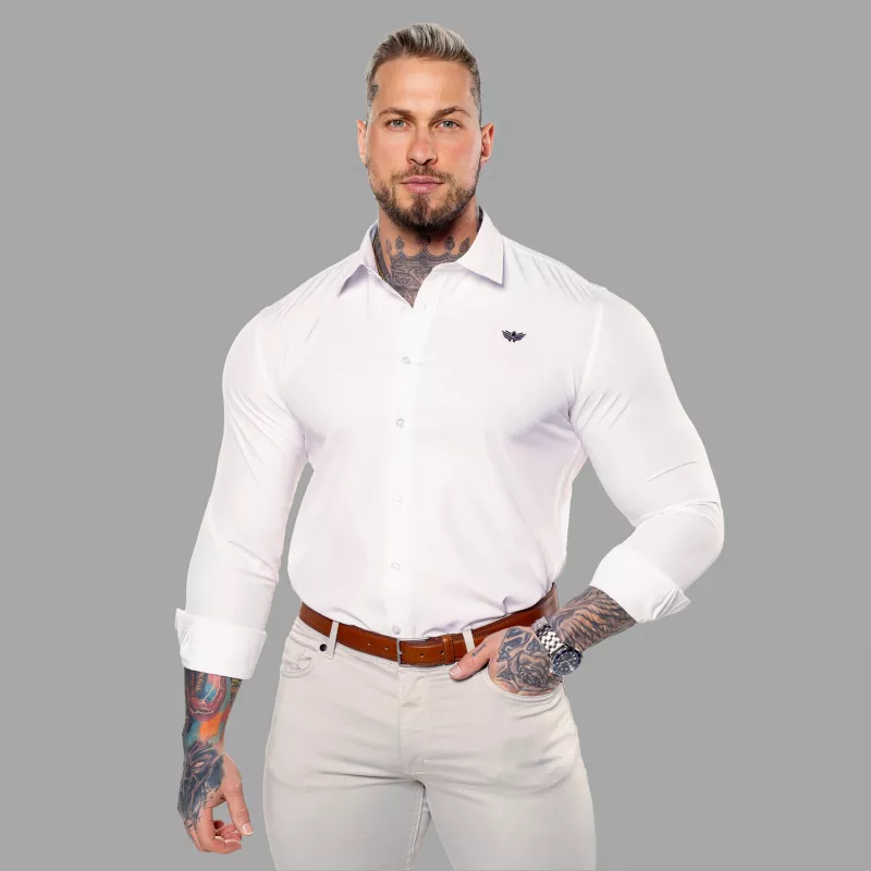 Cămașă stretch Iron Aesthetics Slim Stretch, natural-4