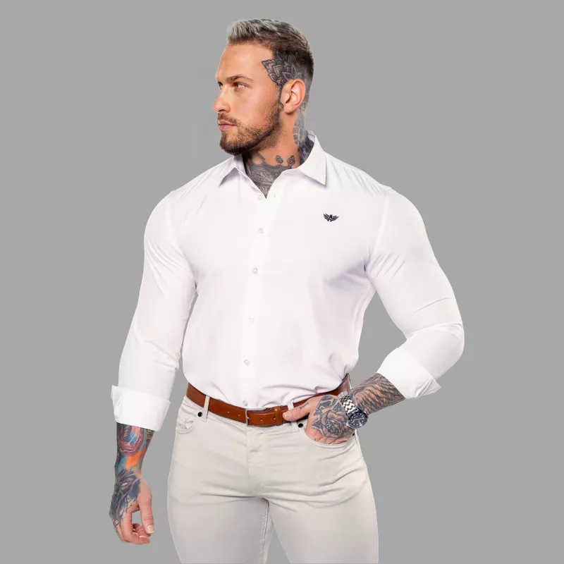 Cămașă stretch Iron Aesthetics Slim Stretch, natural-10