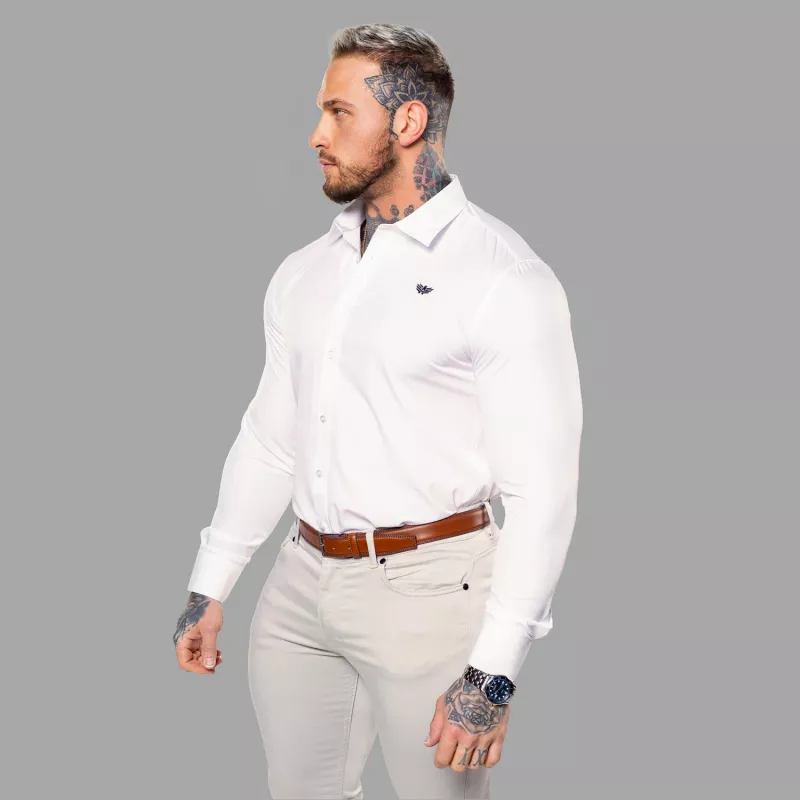 Cămașă stretch Iron Aesthetics Slim Stretch, natural-14