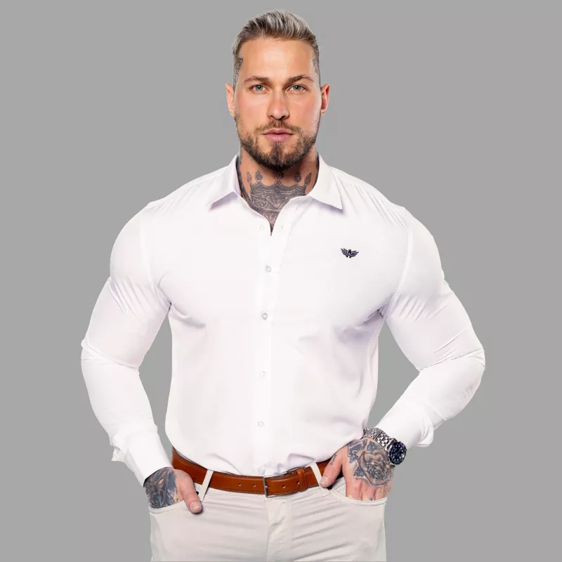 Cămașă stretch Iron Aesthetics Slim Stretch, natural-16