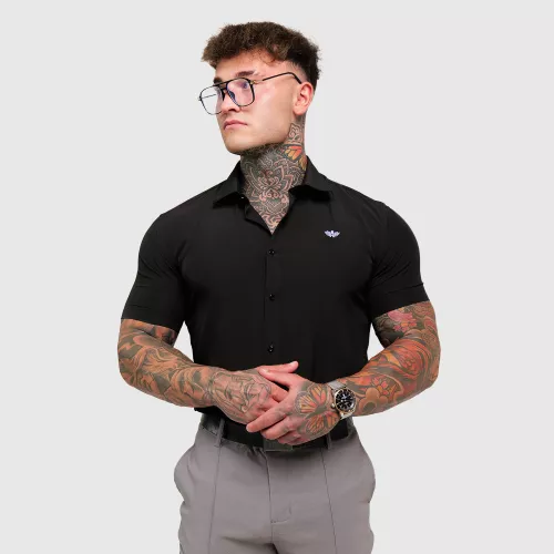 Cămașă elastică Iron Aesthetics Short Slim Stretch, neagră