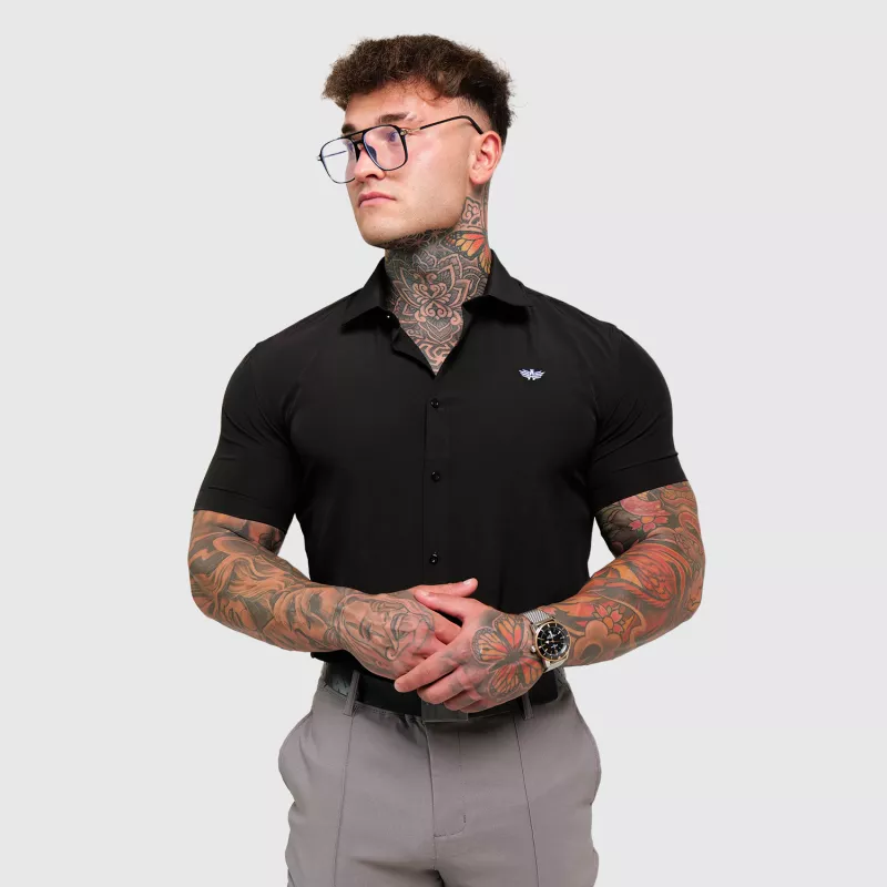 Cămașă elastică Iron Aesthetics Short Slim Stretch, neagră-2