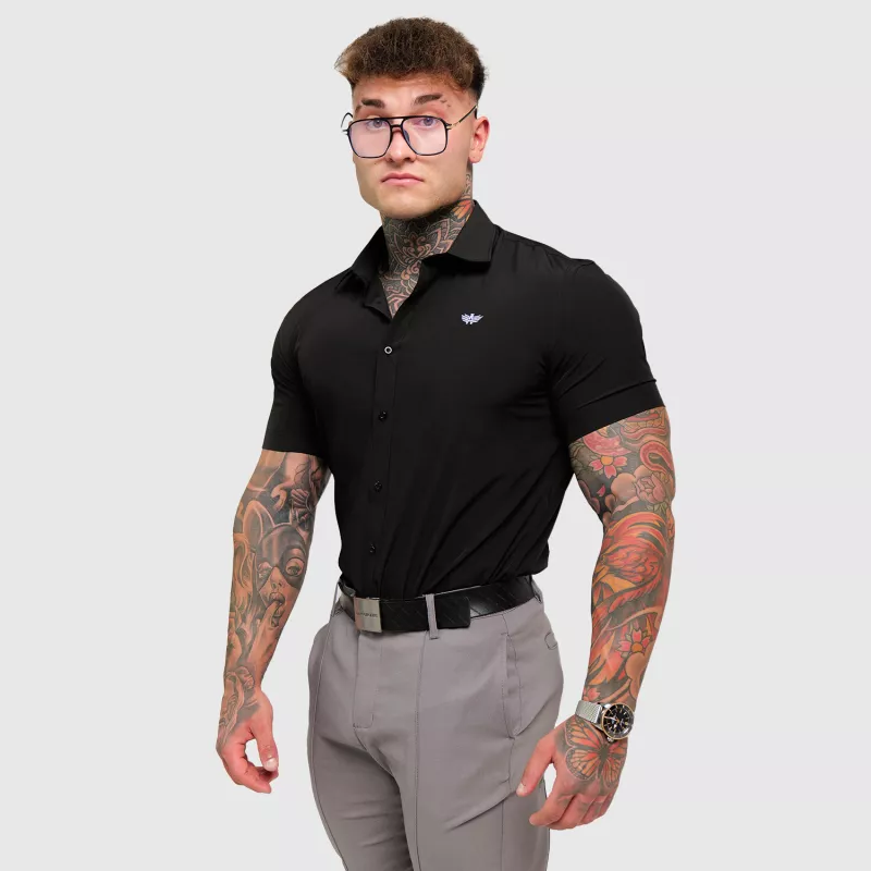 Cămașă elastică Iron Aesthetics Short Slim Stretch, neagră-1