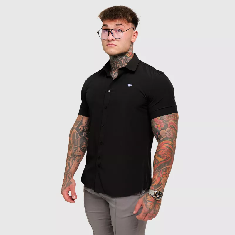 Cămașă elastică Iron Aesthetics Short Slim Stretch, neagră-5