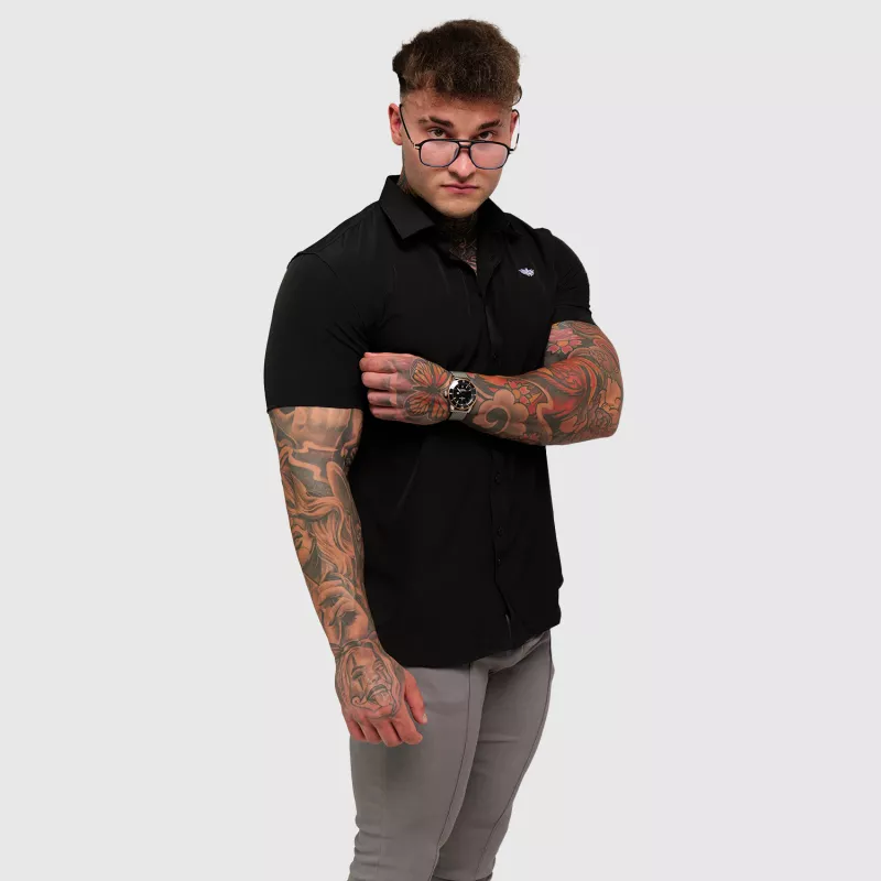 Cămașă elastică Iron Aesthetics Short Slim Stretch, neagră-6