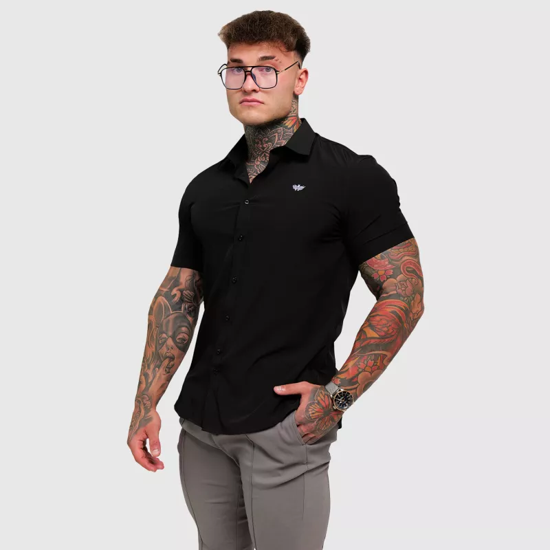 Cămașă elastică Iron Aesthetics Short Slim Stretch, neagră-7