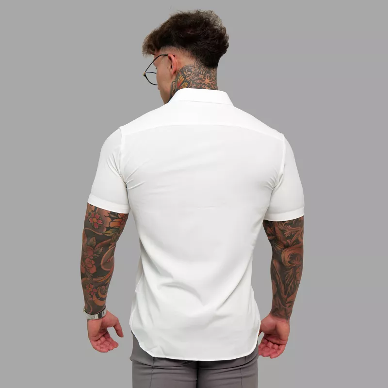 Cămașă elastică Iron Aesthetics Short Slim Stretch, albă natural-9