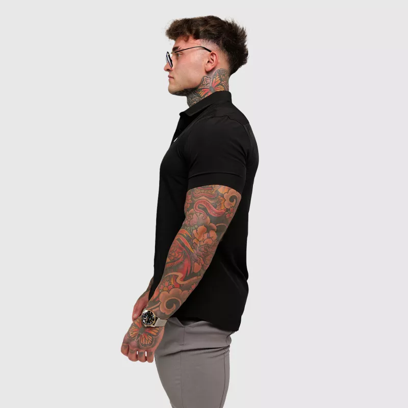 Cămașă elastică Iron Aesthetics Short Slim Stretch, neagră-8