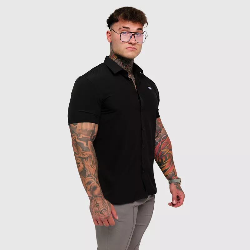 Cămașă elastică Iron Aesthetics Short Slim Stretch, neagră-10