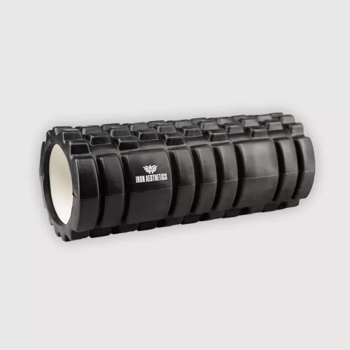 Rolă masaj Iron Aesthetics Fitness Roller, neagră