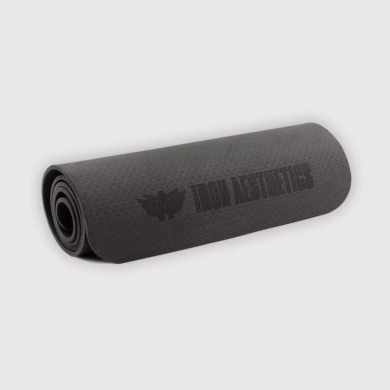Saltea pentru exerciții Iron Aesthetics Yoga Mat, neagră-2