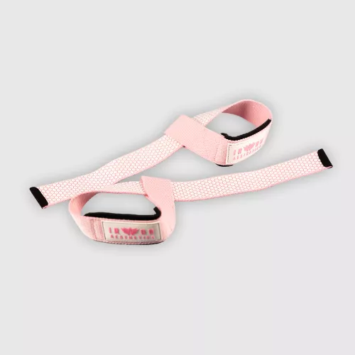 Curele cu grip Iron Aesthetics Grip Straps, roz