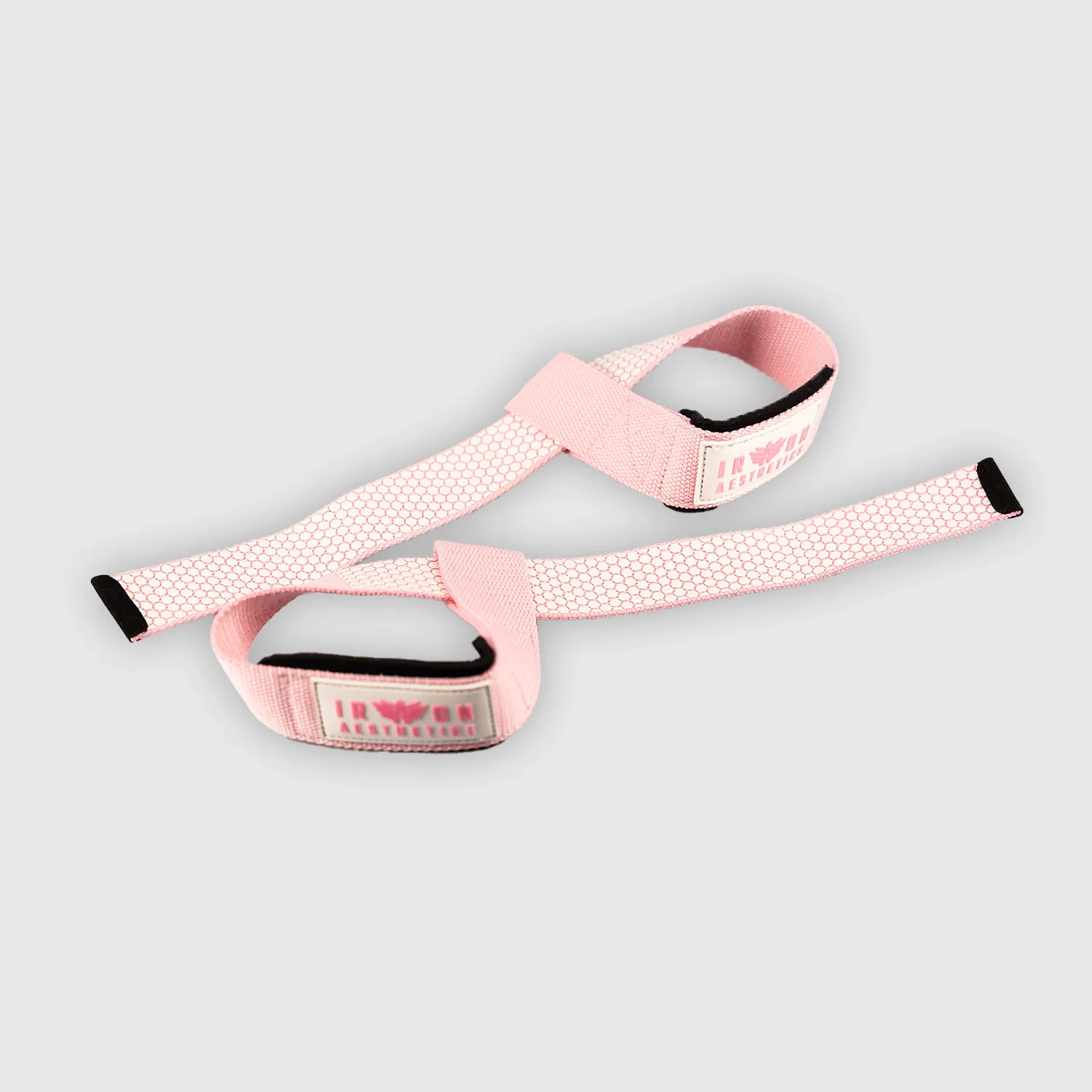 Curele cu grip Iron Aesthetics Grip Straps, roz-1