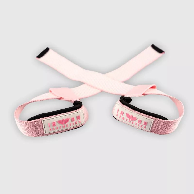 Curele cu grip Iron Aesthetics Grip Straps, roz-3