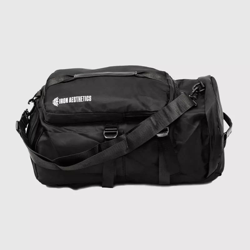 Geantă sport Iron Aesthetics Portable 2in1, neagră-2