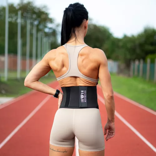 Centură elastică Iron Aesthetics Waist Wrap, neagră