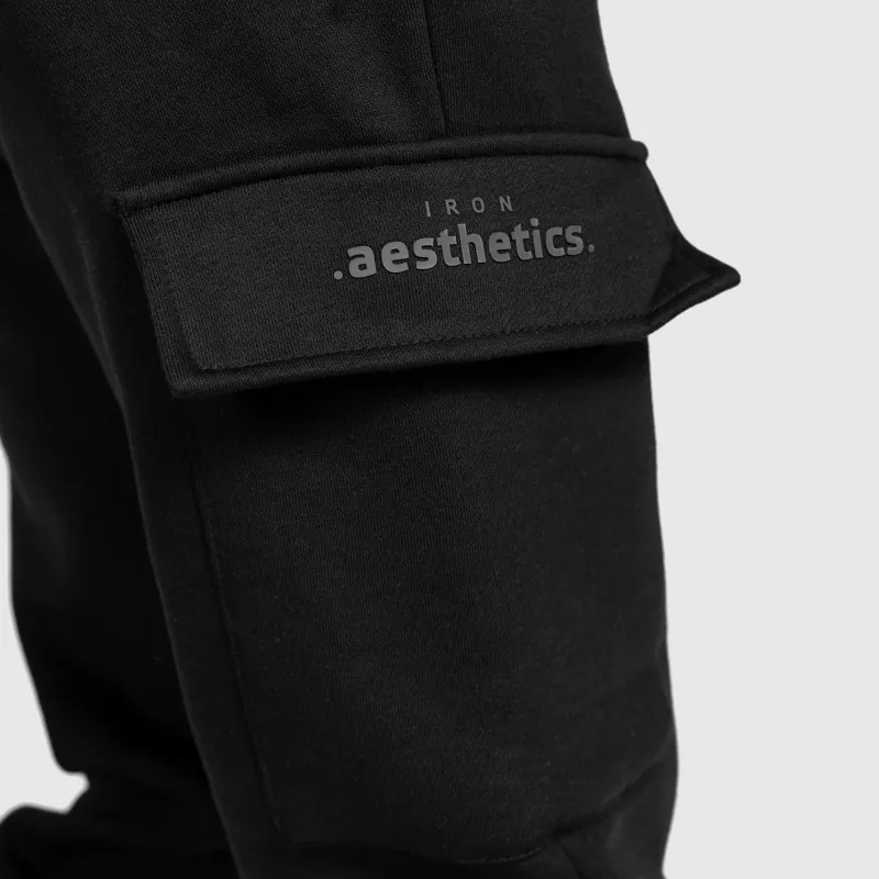 Pantaloni de trening damă Iron Aesthetics Cargo, negri-6