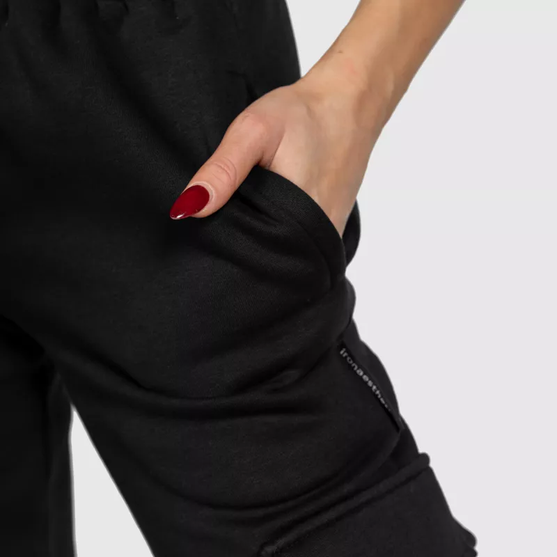 Pantaloni de trening damă Iron Aesthetics Cargo, negri-8