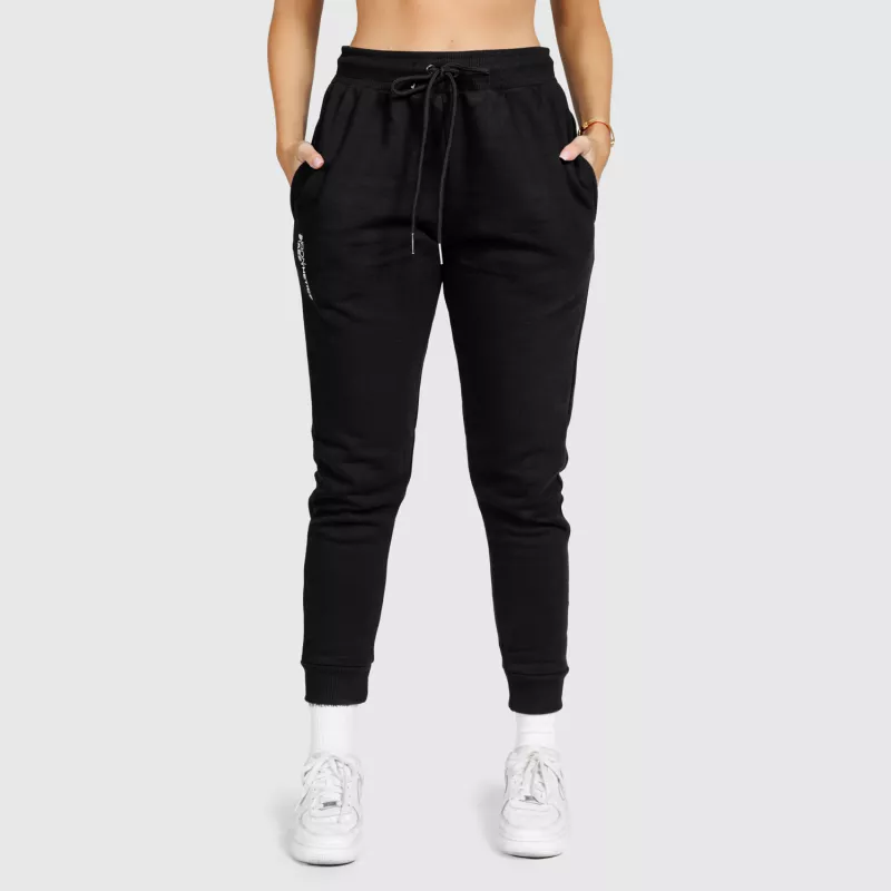 Pantaloni sport de trening damă Iron Aesthetics Comfy, negrii-2