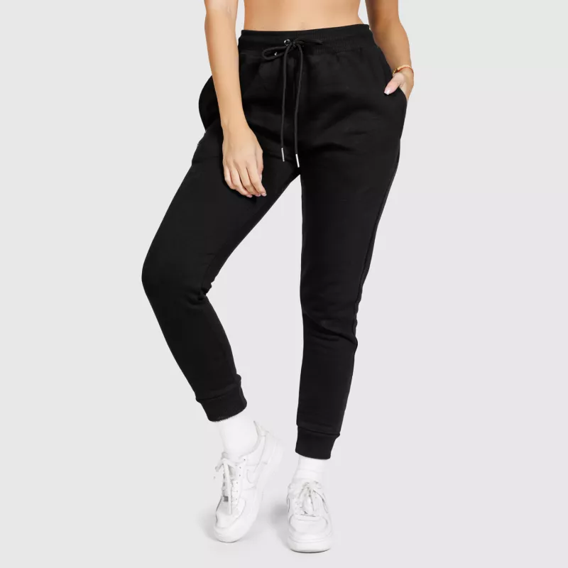 Pantaloni sport de trening damă Iron Aesthetics Comfy, negrii-4