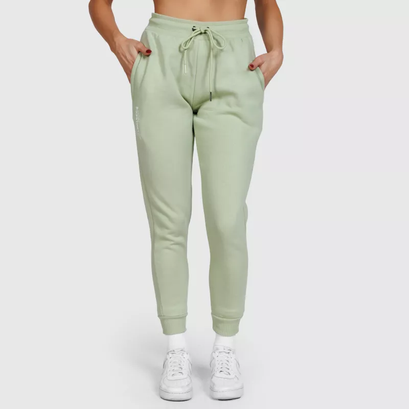 Pantaloni sport de trening damă Iron Aesthetics Comfy, verzi-1