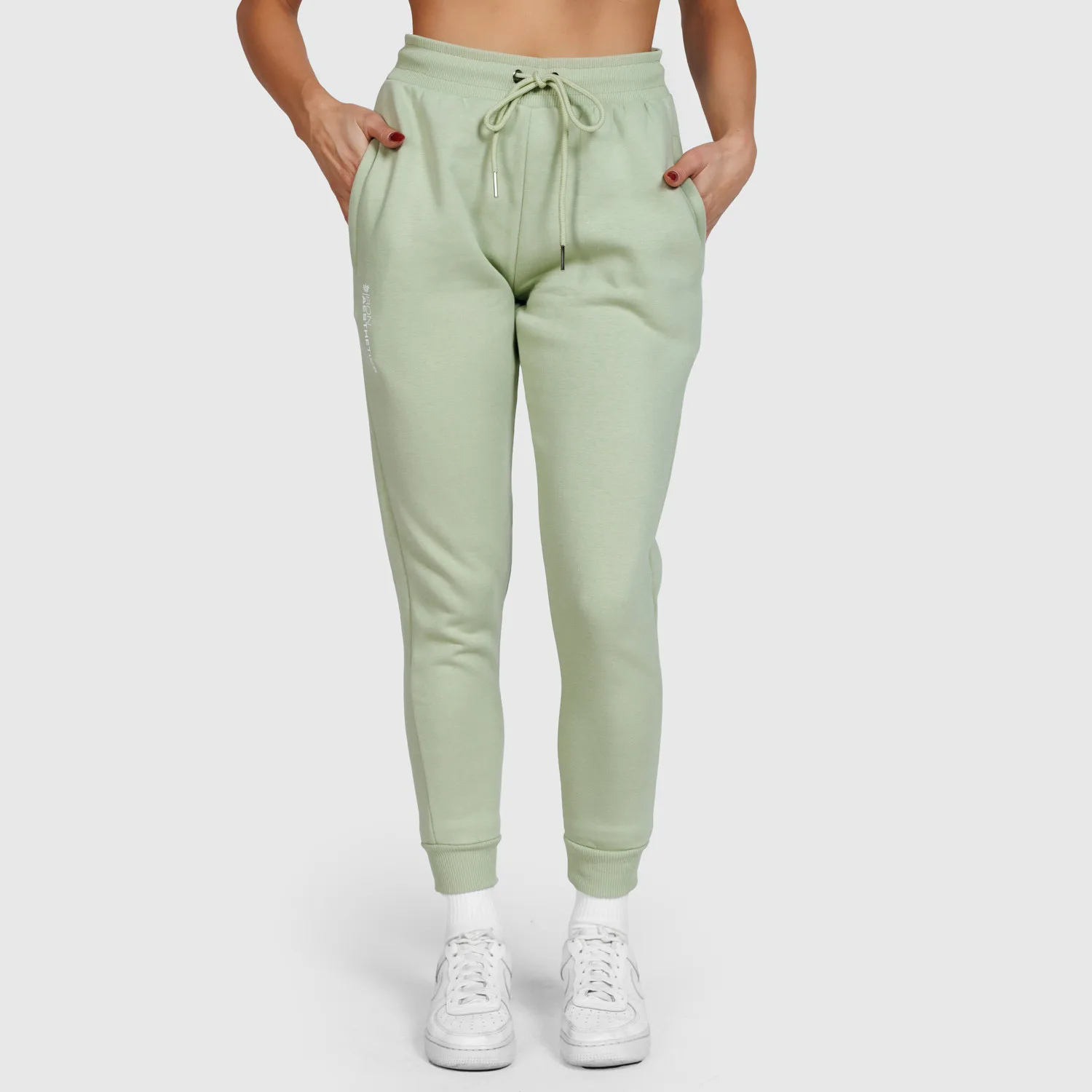 Pantaloni sport de trening damă Iron Aesthetics Comfy, verzi-1