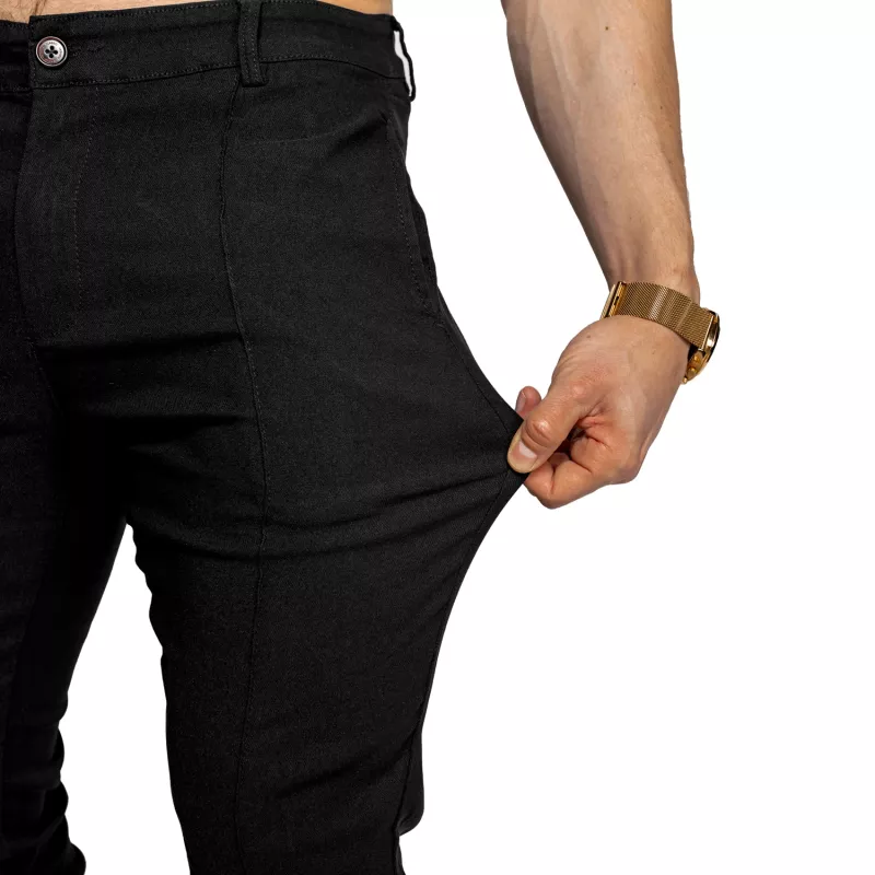 Pantaloni stretch Iron Aesthetics Excellence, negri-9