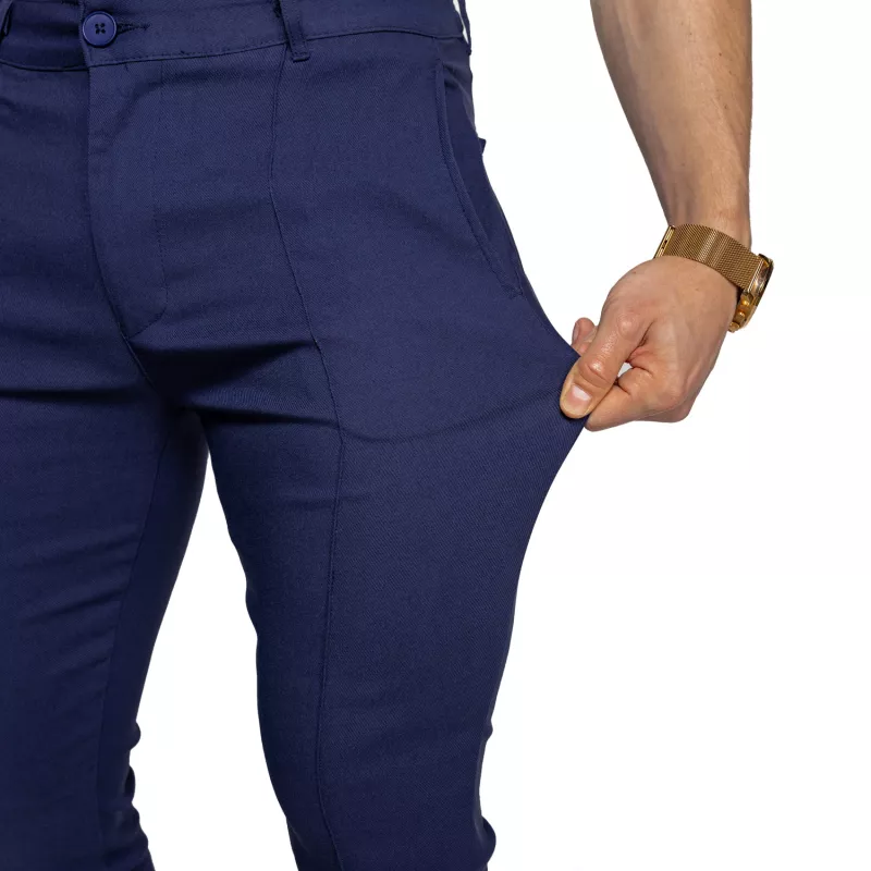 Pantaloni stretch Iron Aesthetics Excellence, navy-9
