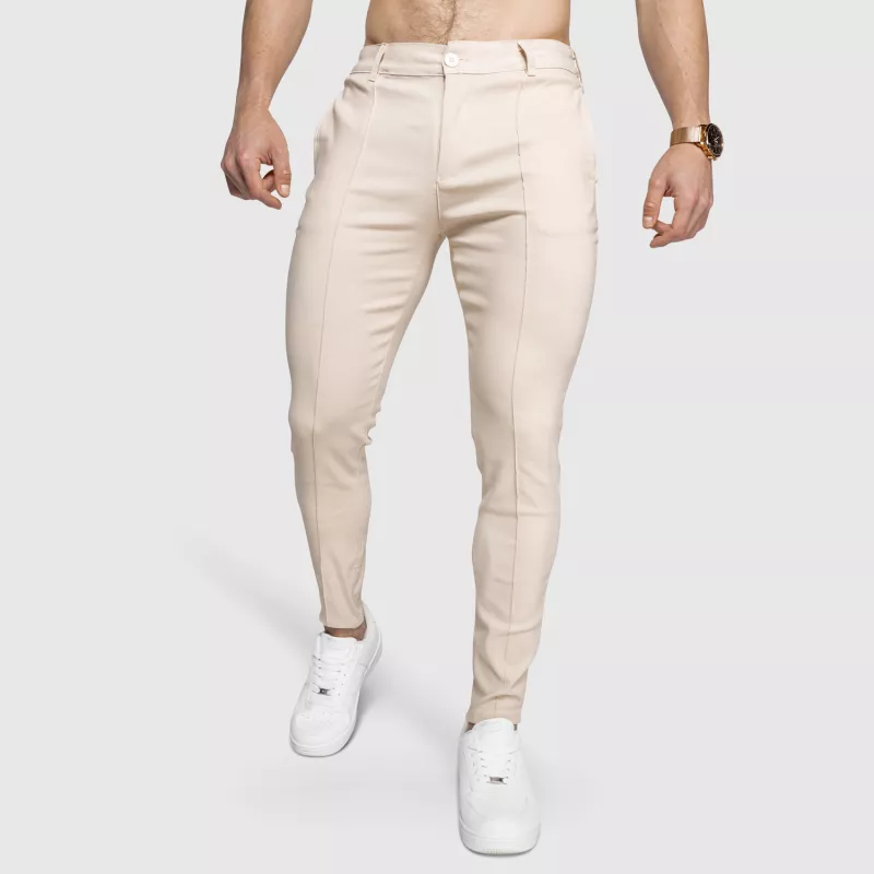 Pantaloni stretch Iron Aesthetics Excellence, bej-4