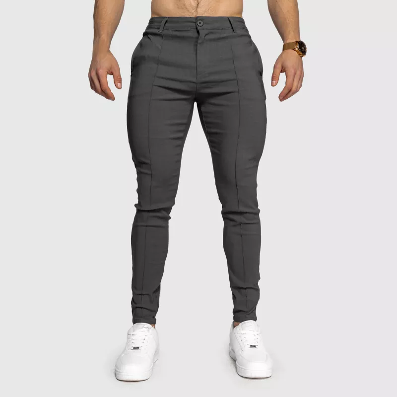 Pantaloni stretch Iron Aesthetics Excellence, gri-2
