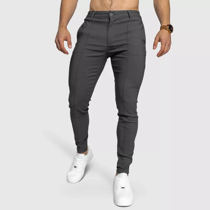 Pantaloni stretch Iron Aesthetics Excellence, gri-4