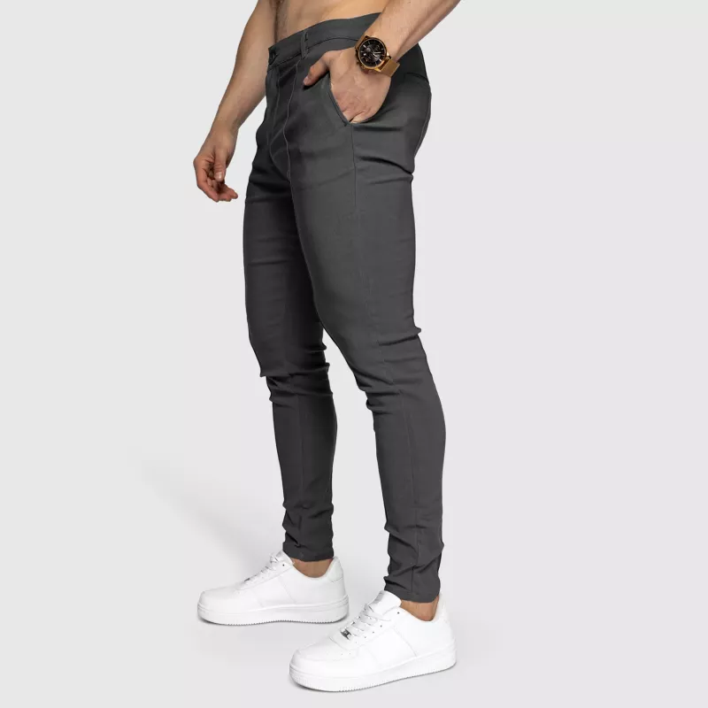 Pantaloni stretch Iron Aesthetics Excellence, gri-5