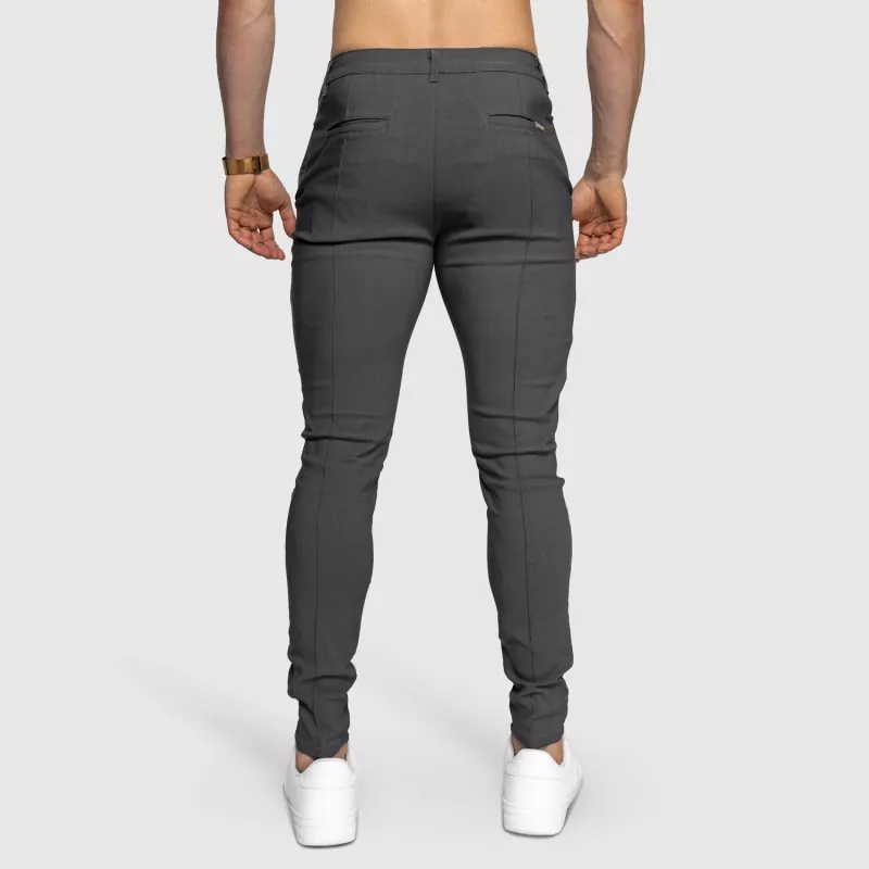Pantaloni stretch Iron Aesthetics Excellence, gri-3