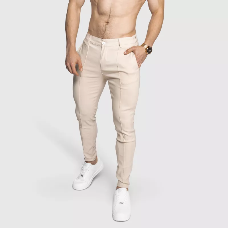 Pantaloni stretch Iron Aesthetics Excellence, bej-8