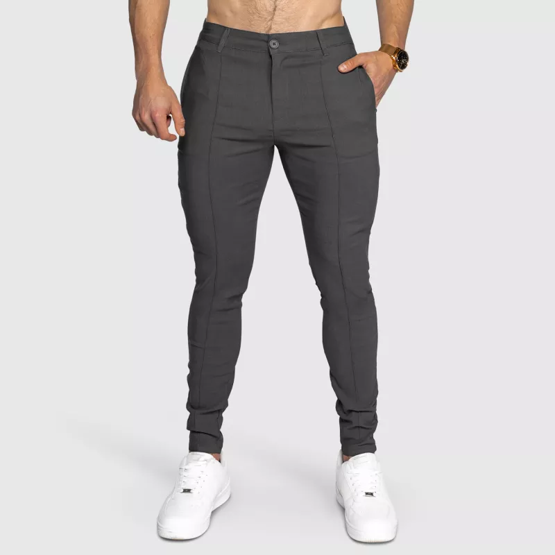Pantaloni stretch Iron Aesthetics Excellence, gri-8