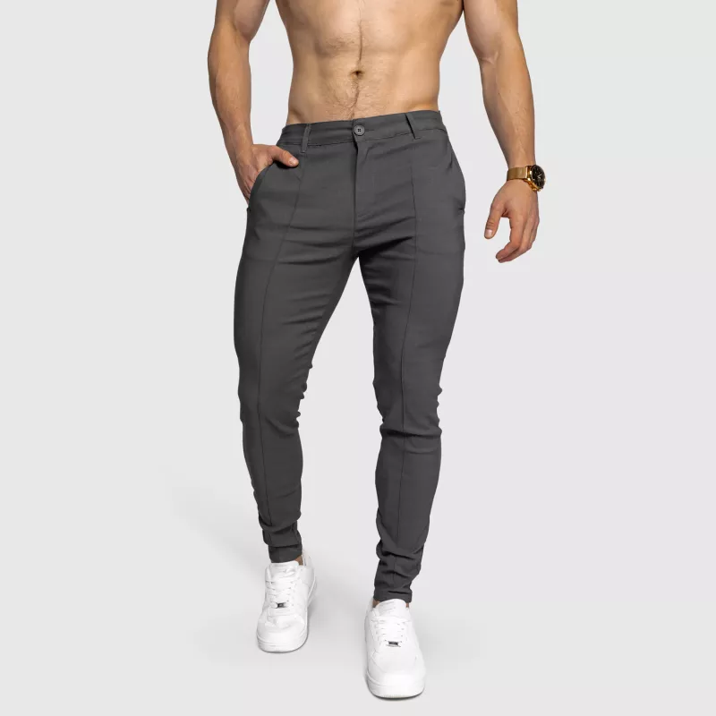 Pantaloni stretch Iron Aesthetics Excellence, gri-9