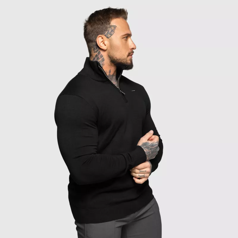 Pulover cu fermoar Iron Aesthetics Tomas, negru-5