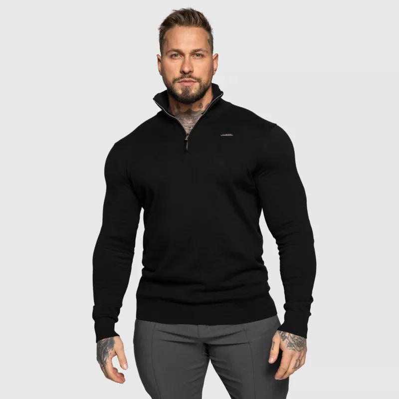 Pulover cu fermoar Iron Aesthetics Tomas, negru-1
