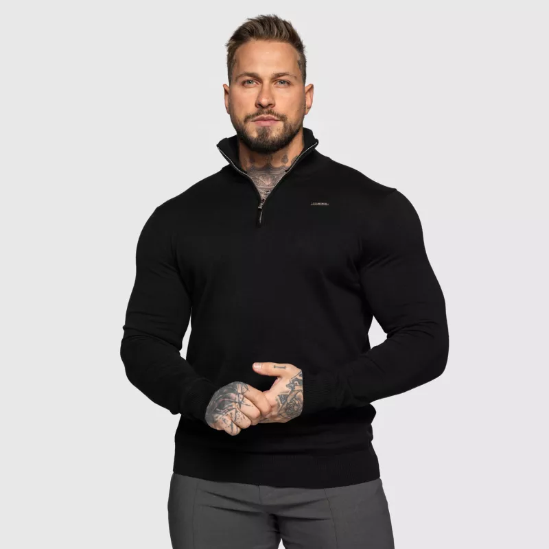 Pulover cu fermoar Iron Aesthetics Tomas, negru-3
