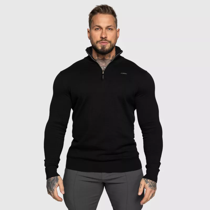 Pulover cu fermoar Iron Aesthetics Tomas, negru-7