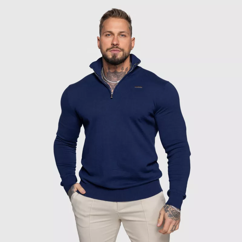 Pulover cu fermoar Iron Aesthetics Tomas, navy-4