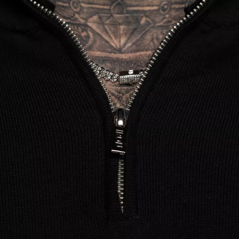 Pulover cu fermoar Iron Aesthetics Tomas, negru-11