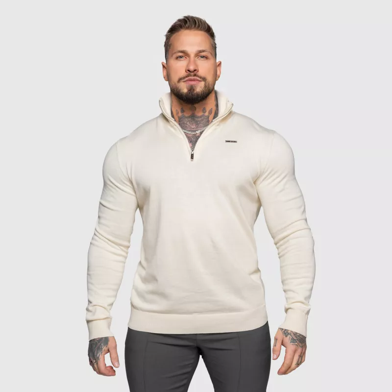 Pulover cu fermoar Iron Aesthetics Tomas, bej-1