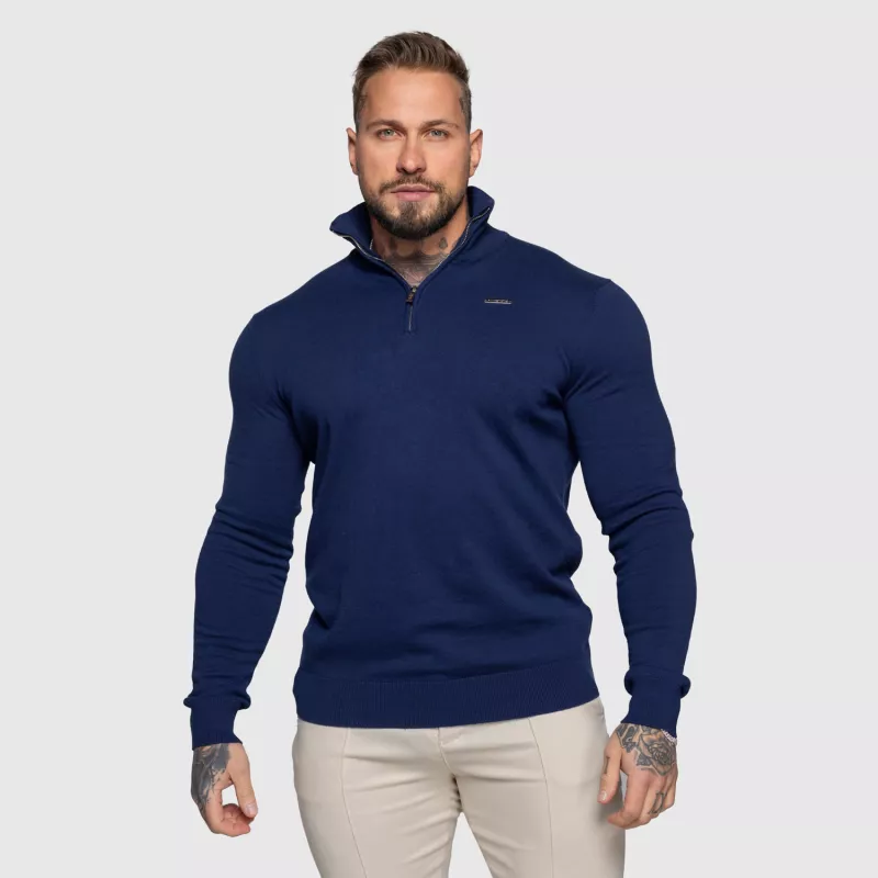 Pulover cu fermoar Iron Aesthetics Tomas, navy-1
