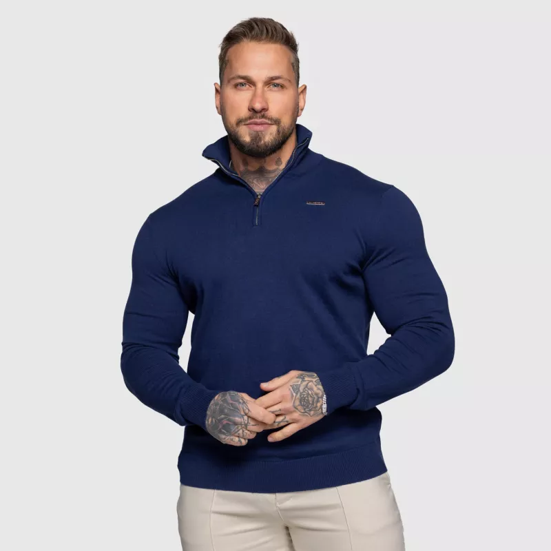 Pulover cu fermoar Iron Aesthetics Tomas, navy-2