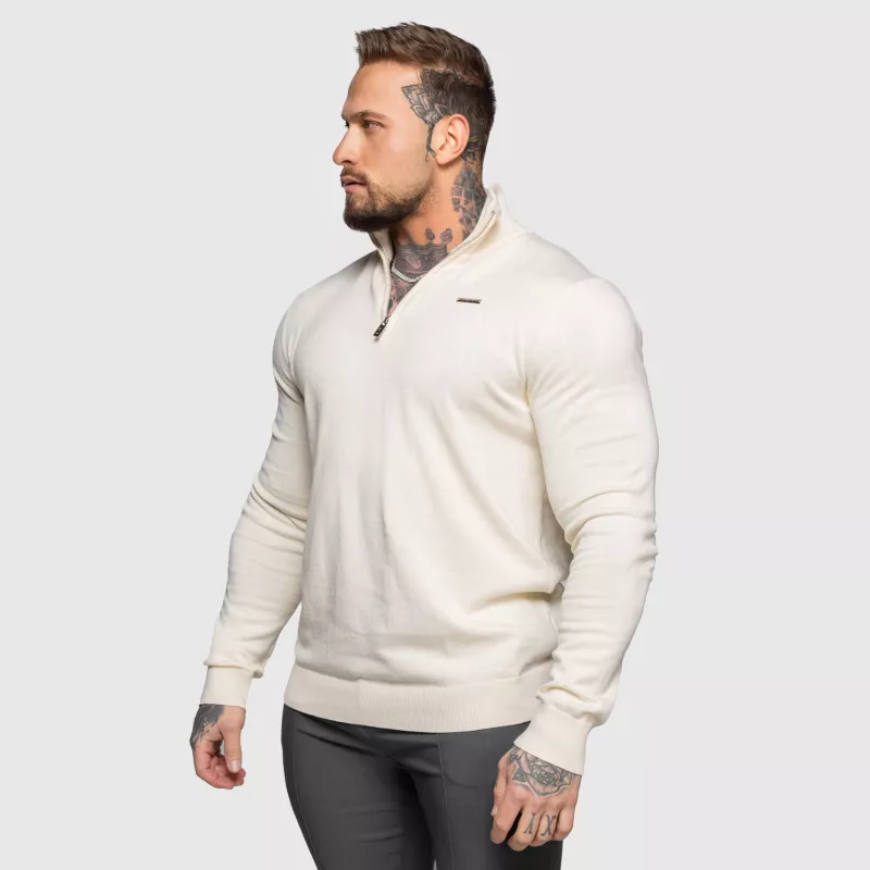 Pulover cu fermoar Iron Aesthetics Tomas, bej-6