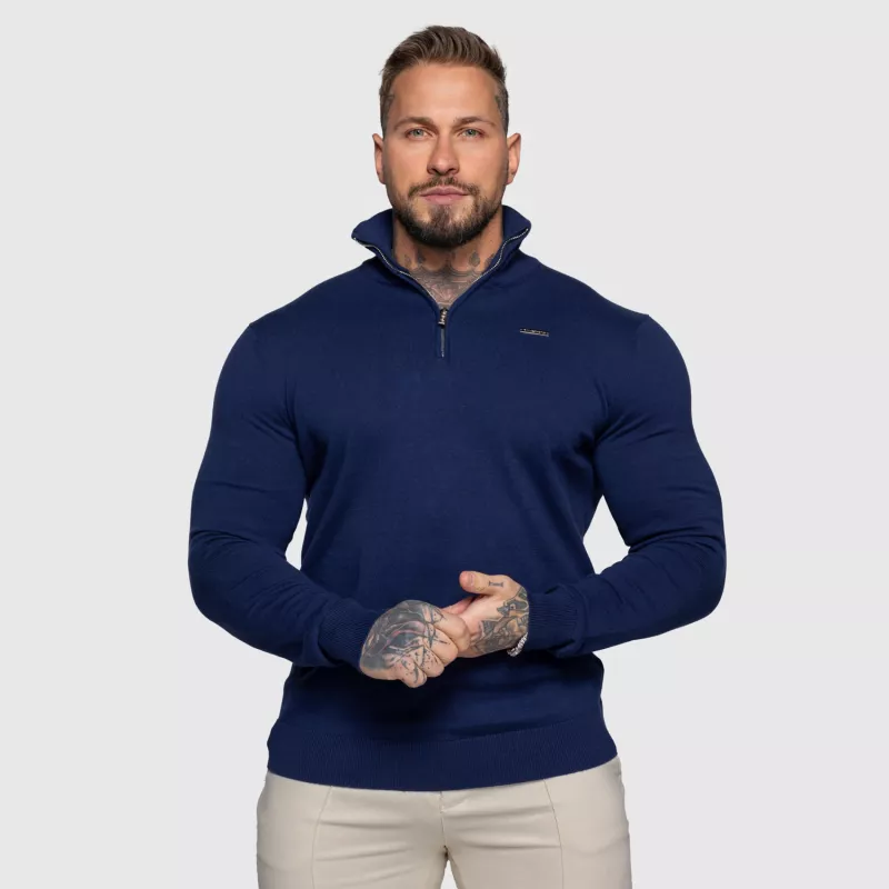 Pulover cu fermoar Iron Aesthetics Tomas, navy-7