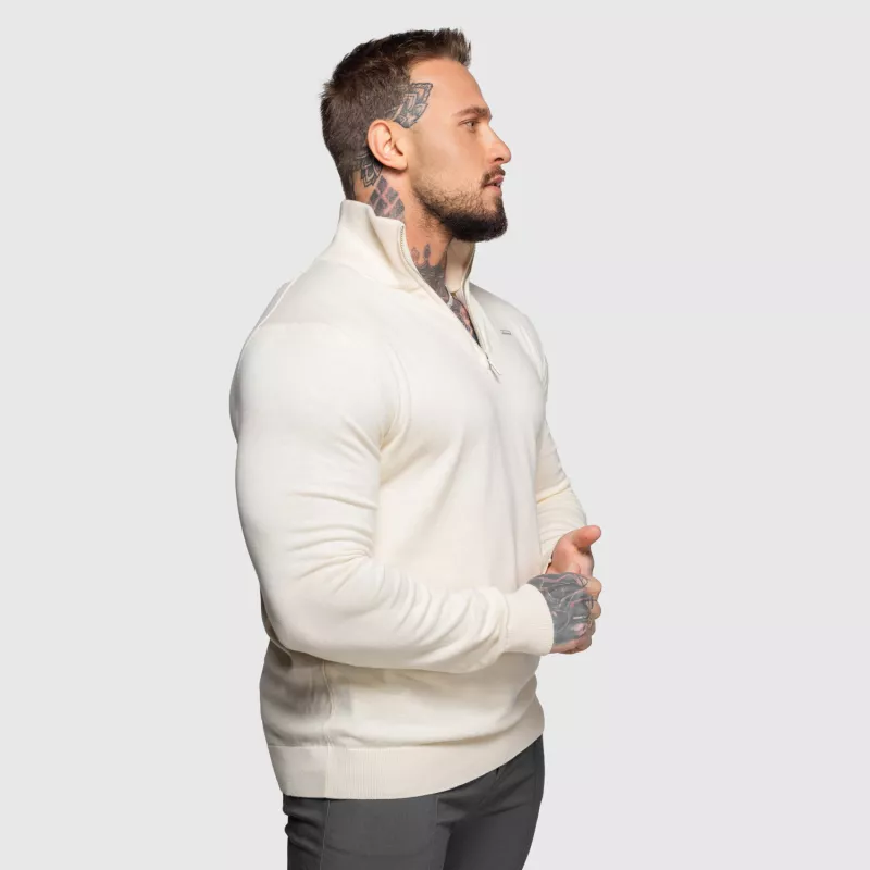 Pulover cu fermoar Iron Aesthetics Tomas, bej-7